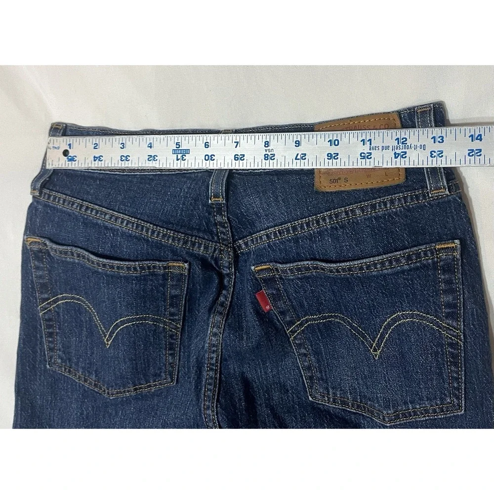 Mens Levis Jeans Premium Denim‎ 501 Button Fly Skinny Leg Sz S 25x30